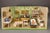German Folk Art dollhouse kitchen scene, circa 1930s–1940s. Charming miniature interior set within a wooden display,...