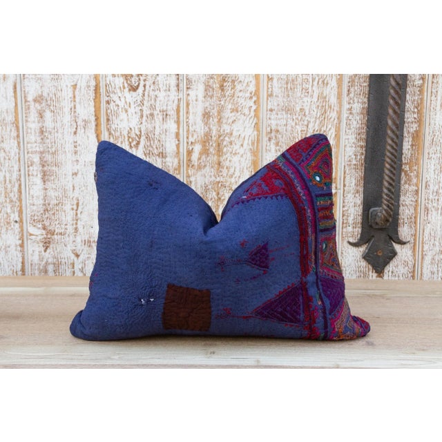Myia Antique Indigo Grain Sack Pillow For Sale - Image 9 of 9