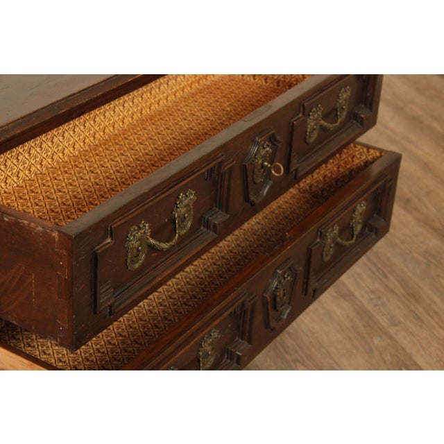 1980s 1980s Italian Neoclassical Style Carved Walnut Commode For Sale - Image 5 of 13