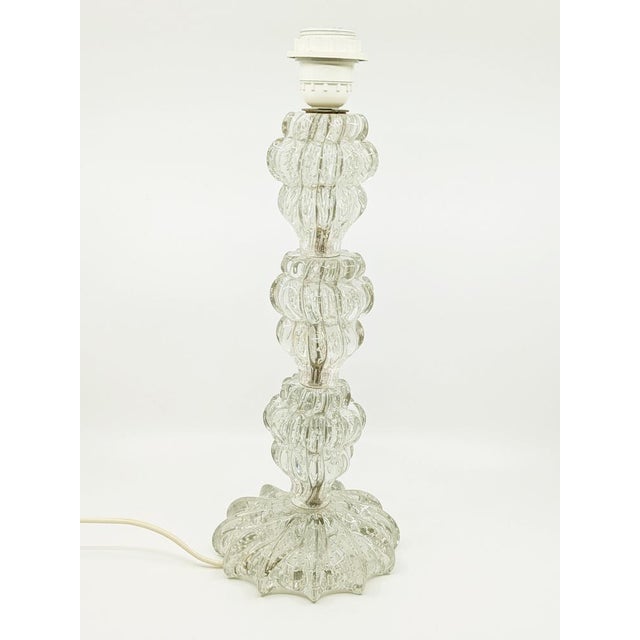 Murano Glass Clear Bulicante Lamp from Barovier and Toso, 1940s For Sale - Image 4 of 15