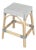 Robias 24.5 in. Seat Height Rectangular Rattan Backless Counter Stool with Footrest, White/Navy Dot / Natural Rattan Frame For Sale