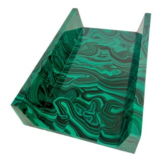 Faux Malachite Towel Holder For Sale