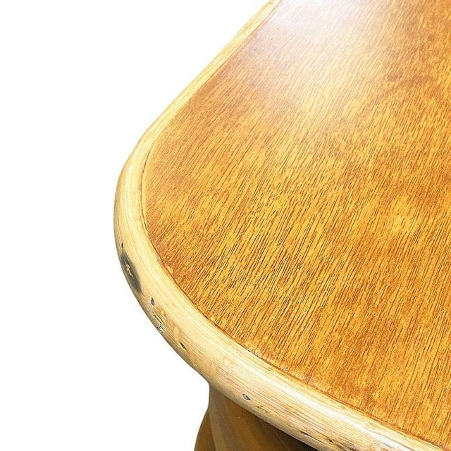 1940s Restored Mid-Century Stacked Rattan Coffee Table W/ Rattan Wrapped Mahogany Top For Sale - Image 5 of 7