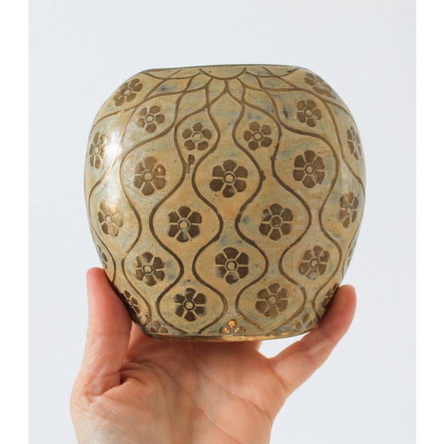 Vintage Brass Cloisonne Bud Vase W/ Floral Motif by Century For Sale - Image 9 of 9