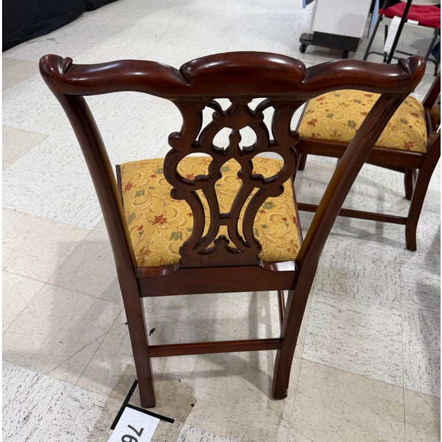 1960s 1960s Set of 6 Maitland Smith Hickory Chair Chippendale Mahogany Dining Chairs For Sale - Image 5 of 12