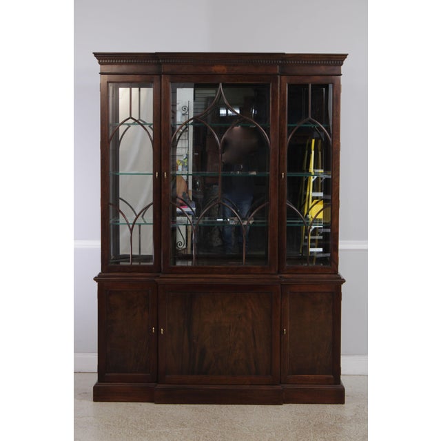 Age: C.1997 Details: Finish no.1 High Quality Construction Lighted Interior Mirrored Back 2 Piece Construction Traditional...