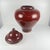 1970s Large Vintage Japanese Oxblood Red Glazed Ceramic Covered Jar, 1950s For Sale - Image 5 of 17