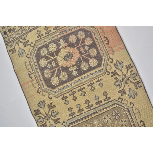 1960s 1960s Neutral Hallway Decor Long Turkish Rug For Sale - Image 5 of 11