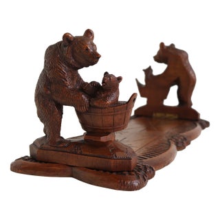Antique Black Forest Swiss Bear Adjustable Bookshelf, 1880 For Sale