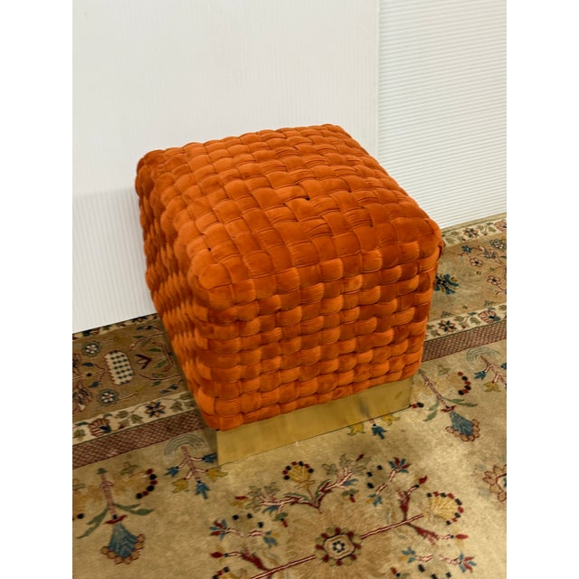 Safavieh Safavieh Couture Ravyn Ottoman, Sienna For Sale - Image 4 of 12