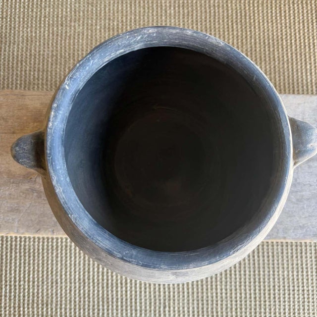 Vintage Style Matte Gray Oil Pottery With 2 Handles For Sale - Image 9 of 9