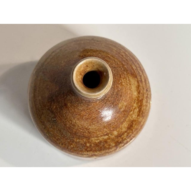 Earth Glazed Studio Ceramic Art Vase from Omega, 1980s For Sale - Image 4 of 12