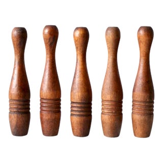 Antique Wooden Skittles - Set of 5 For Sale