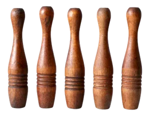 Antique Wooden Skittles - Set of 5