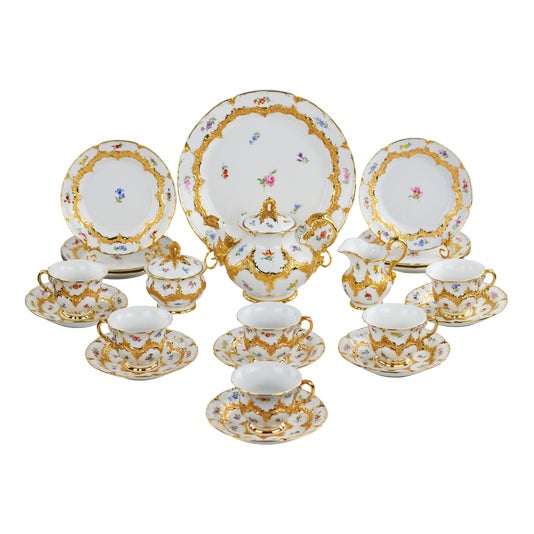 Tea and Coffee Service from Meissen, Set of 22 For Sale