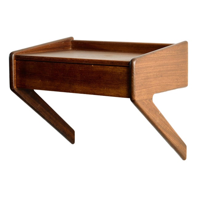 Teak Floating Nightstand by Sigfred Omann for Ølholm Møbelfabrik, 1960s For Sale