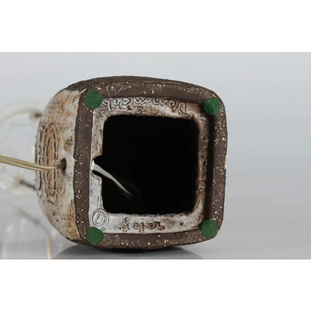Danish Brutalist Ceramic Table Lamp with Brown Glaze Unica by Fridtjof Sejersen for Sejer, 1960s For Sale - Image 10 of 13