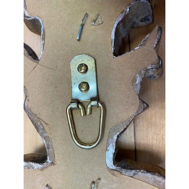 Set of 2 Long Carved Antiqued Gold and Silver Mirrors For Sale - Image 9 of 12