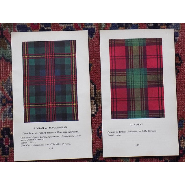 Printmaking Materials Vintage Mid 20th Century Scottish Tartan Lithographs - Set of 15 For Sale - Image 7 of 9
