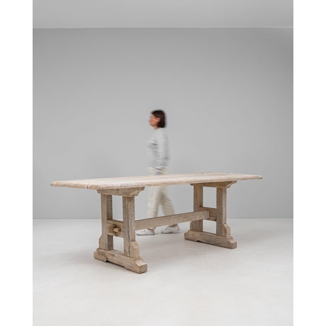Mid 20th Century Mid 20th Century France Tan Wood Dining Table For Sale - Image 5 of 10