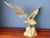 Mid-Century Modern 1970s Brass American Bald Eagle Sculpture on Rock For Sale - Image 3 of 12