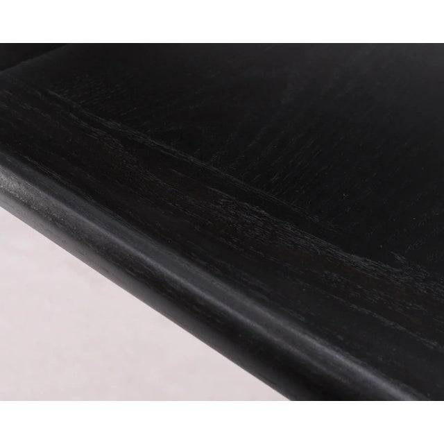 Round Mid Century Ebonized Oak Dining Table w/ Two Leafs Jack Van der Molen For Sale - Image 12 of 13