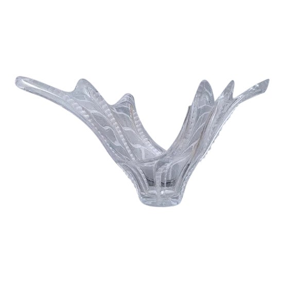 Mid Century French Cofrac Art Verrier Free Form Crystal Centerpiece For Sale