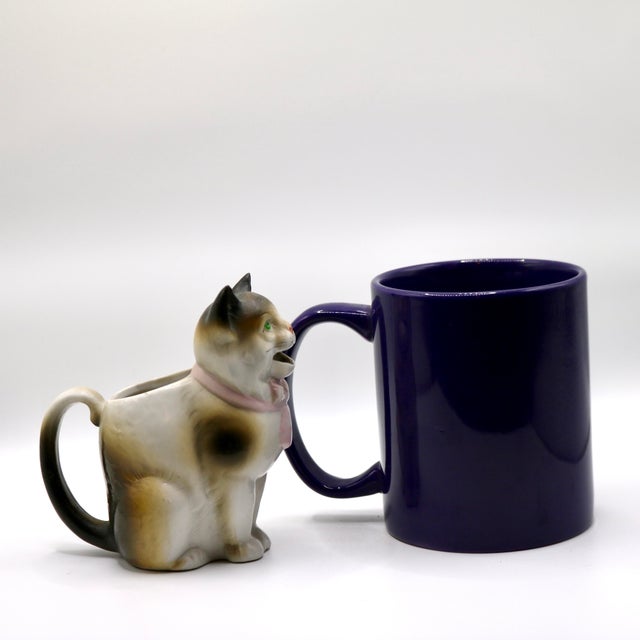 1920s German Schafer & Vater Figural Porcelain Cat Creamer Pitcher For Sale - Image 10 of 10