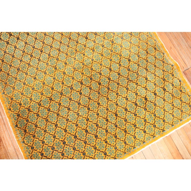 Saffron Yellow Mid 20th Century Turkish Rug - 4'3" x 7'5" For Sale - Image 12 of 18