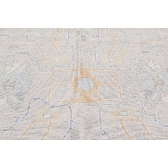 Turkish Turkish Wool Oushak Rug,13'2"X16' For Sale - Image 3 of 6