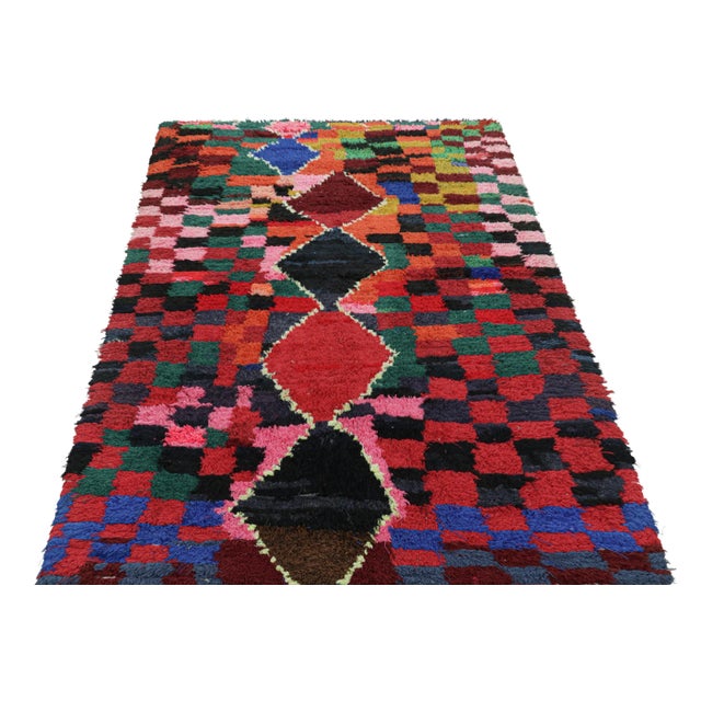 1950s Vintage Moroccan Rug With Colorful Medallions and Patterns, From Rug & Kilim For Sale - Image 5 of 7