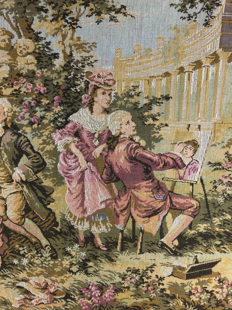Large French Aubusson Jacquard Tapestry Depicting a Pastoral and  display picture 1