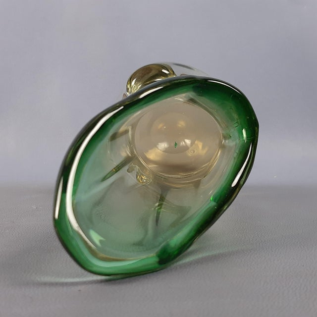 Amber Green Sommerso Murano Glass Vase by Murano for Murano, 1970s For Sale - Image 9 of 16