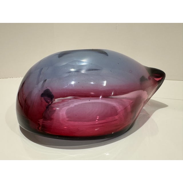 1960s Vintage Murano Style Sommerso Art Glass Freeform Bowl Pink Purple Blue MCM For Sale - Image 5 of 7