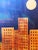 Paper Set of Three Limited-Edition Late 20th-Century Modern Giclée Signed Prints of City Buildings Under Moon For Sale - Image 7 of 9