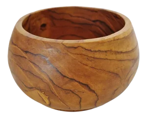 Simple Teak Wood Round Bowl