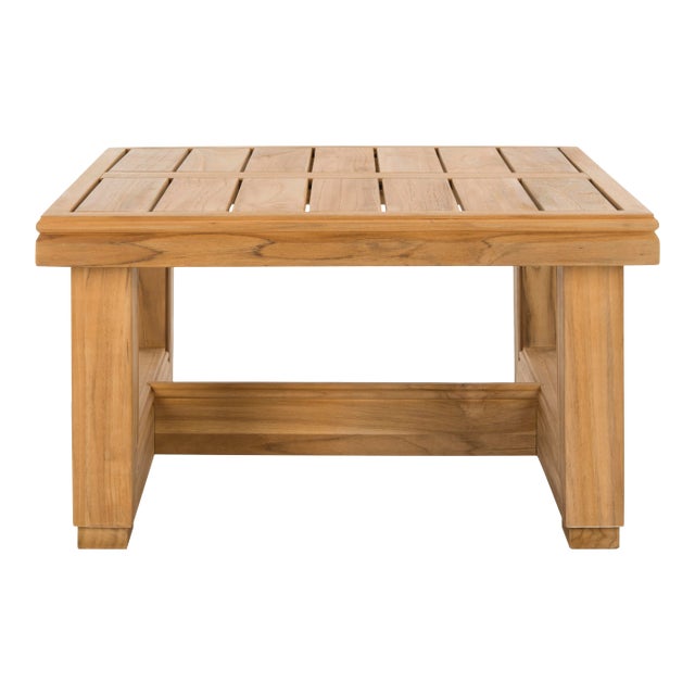 End Table in Teak & Beige For Sale