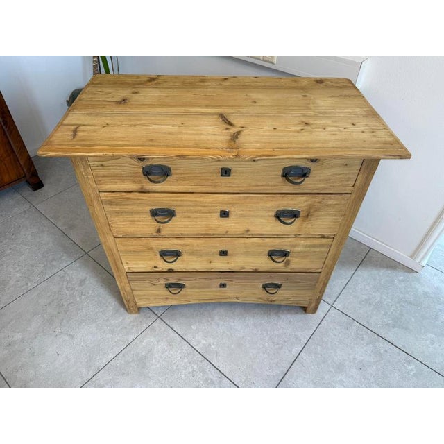 Antique Art Nouveau Chest of Drawers with Four Drawers, 1920s For Sale - Image 4 of 11