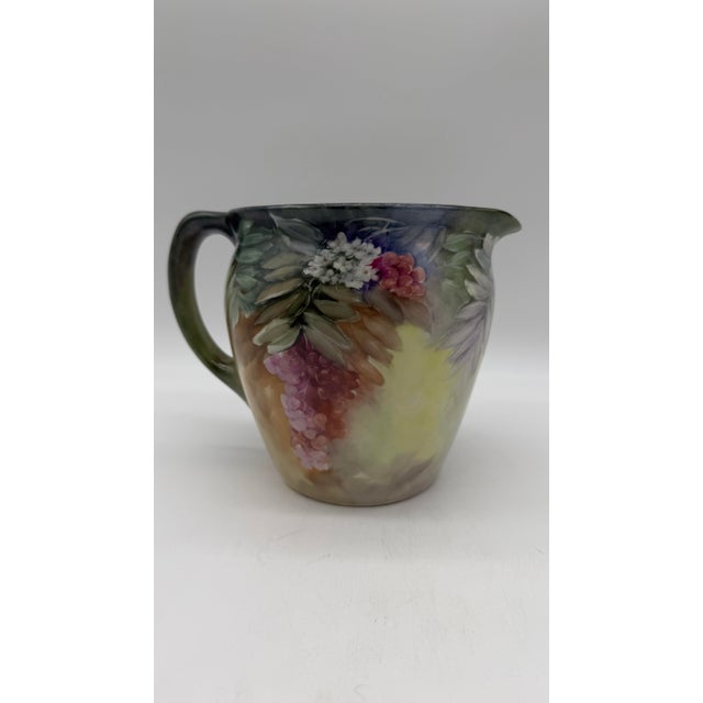 Early 20th Century A Rare Hand Painted Jean Pouyat Limoges Porcelain Pitcher by F. M. Wood, Circa 1900 For Sale - Image 5 of 12