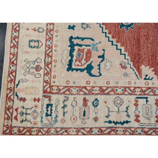 Antique Look Turkish Oushak Rug 8'7" x 12'5" For Sale - Image 4 of 6