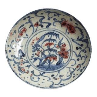 Chinese Ceramic Plate,Blue and White Porcelain Plate Hand Painted Flowers Pattern For Sale