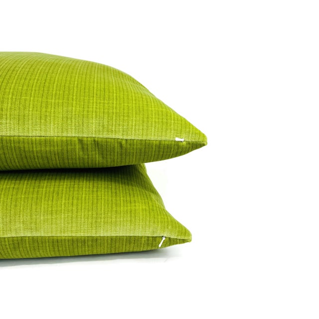 Not Yet Made - Made To Order Schumacher Antique Strie Velvet in Lime Pillow Cover - 69776 Cushion Case For Sale - Image 5 of 7