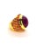 Bochic "Orient" Vintage Ruby & Orange Sapphire Cocktail Ring 18K Gold & Silver For Sale - Image 10 of 18