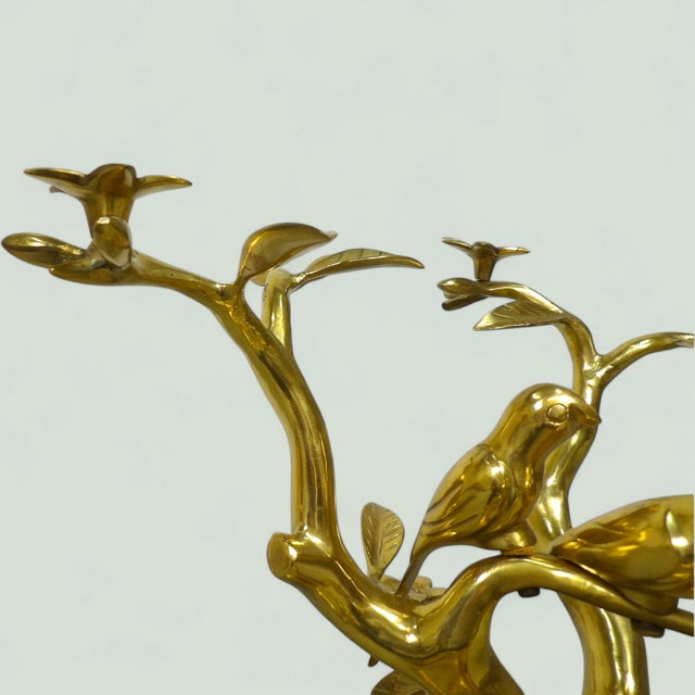 Mid-Century Modern Bird Side Table in Brass with Glass Top by Willy Daro, 1970s For Sale - Image 3 of 9