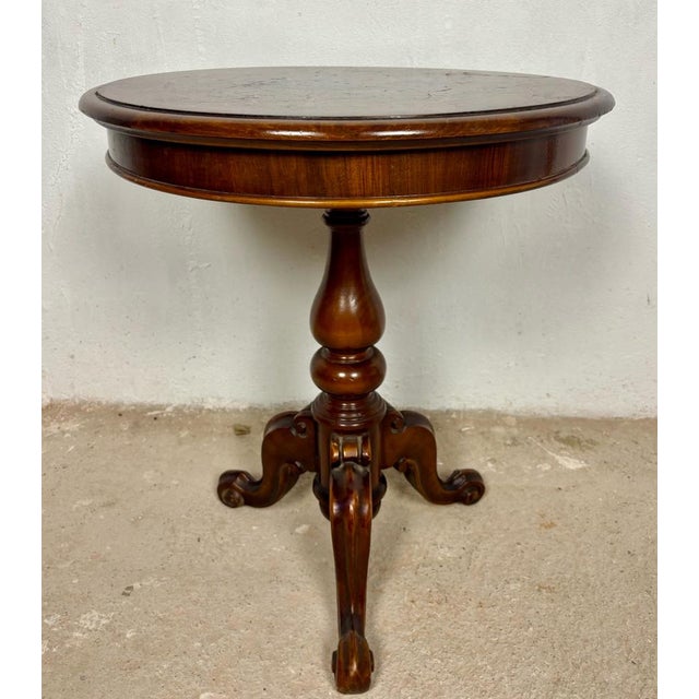 Round Occasional Table with Inlaid Top, 1920s For Sale - Image 3 of 11