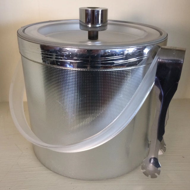 Georges Briard Silver Ice Bucket With Ice Tongs For Sale - Image 13 of 13