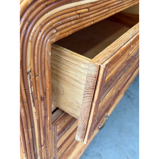 Vintage Gabriella Crespi Style Natural Pencil Reed Coastal Dresser For Sale In Philadelphia - Image 6 of 8