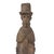 Hand-carved, Skandinavian-inspired folk art sculpture depicting a man in a top hat holding an umbrella and handled bag....