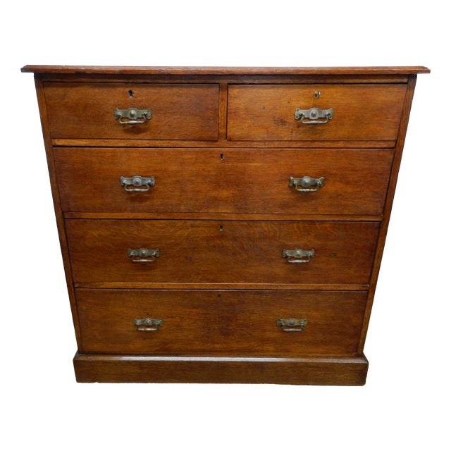 Victorian Oak Chest of Drawers For Sale