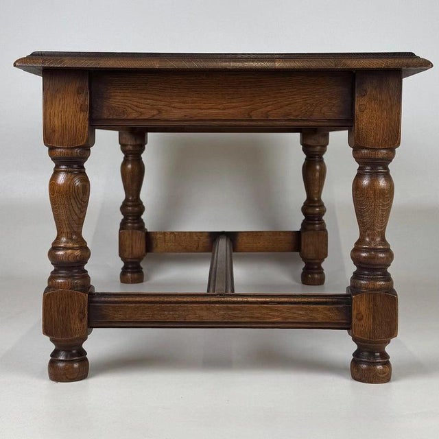 Antique English Oak Coffee Table For Sale - Image 4 of 11